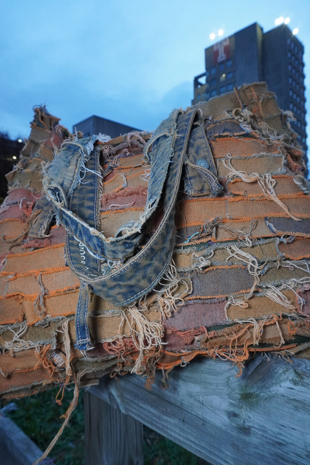 Denim Orange Tote Bag