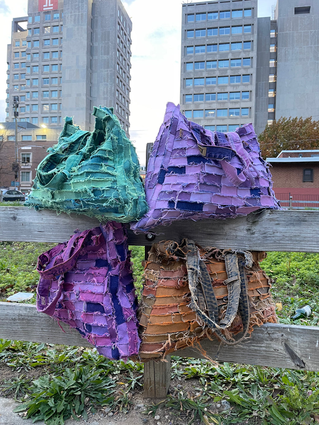 Denim Orange Tote Bag