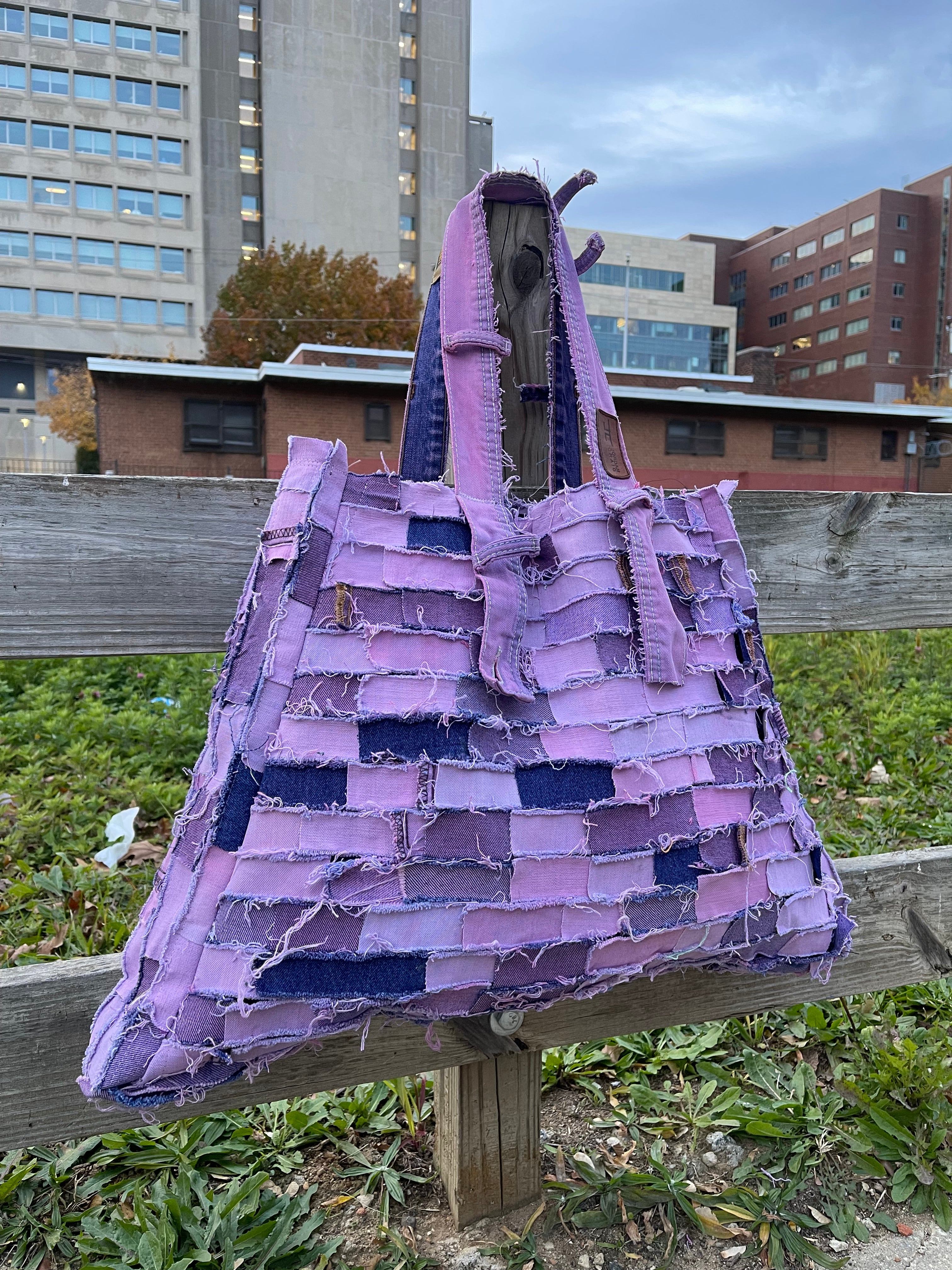 Denim Purple Tote Bag