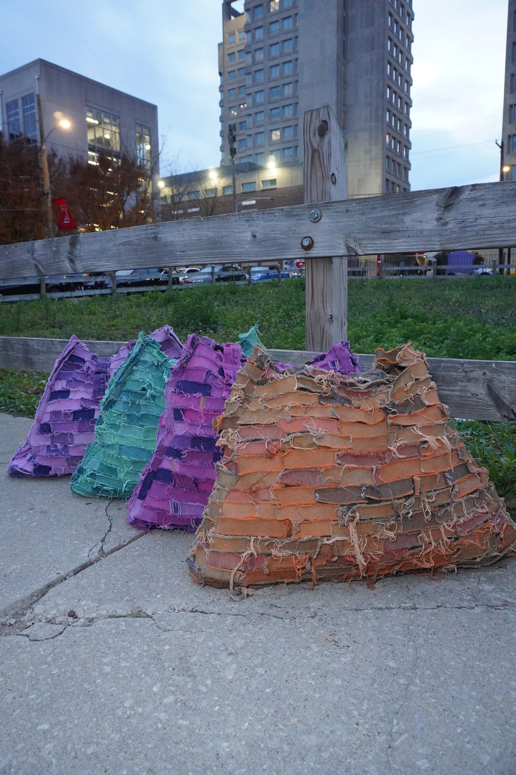 Denim Orange Tote Bag