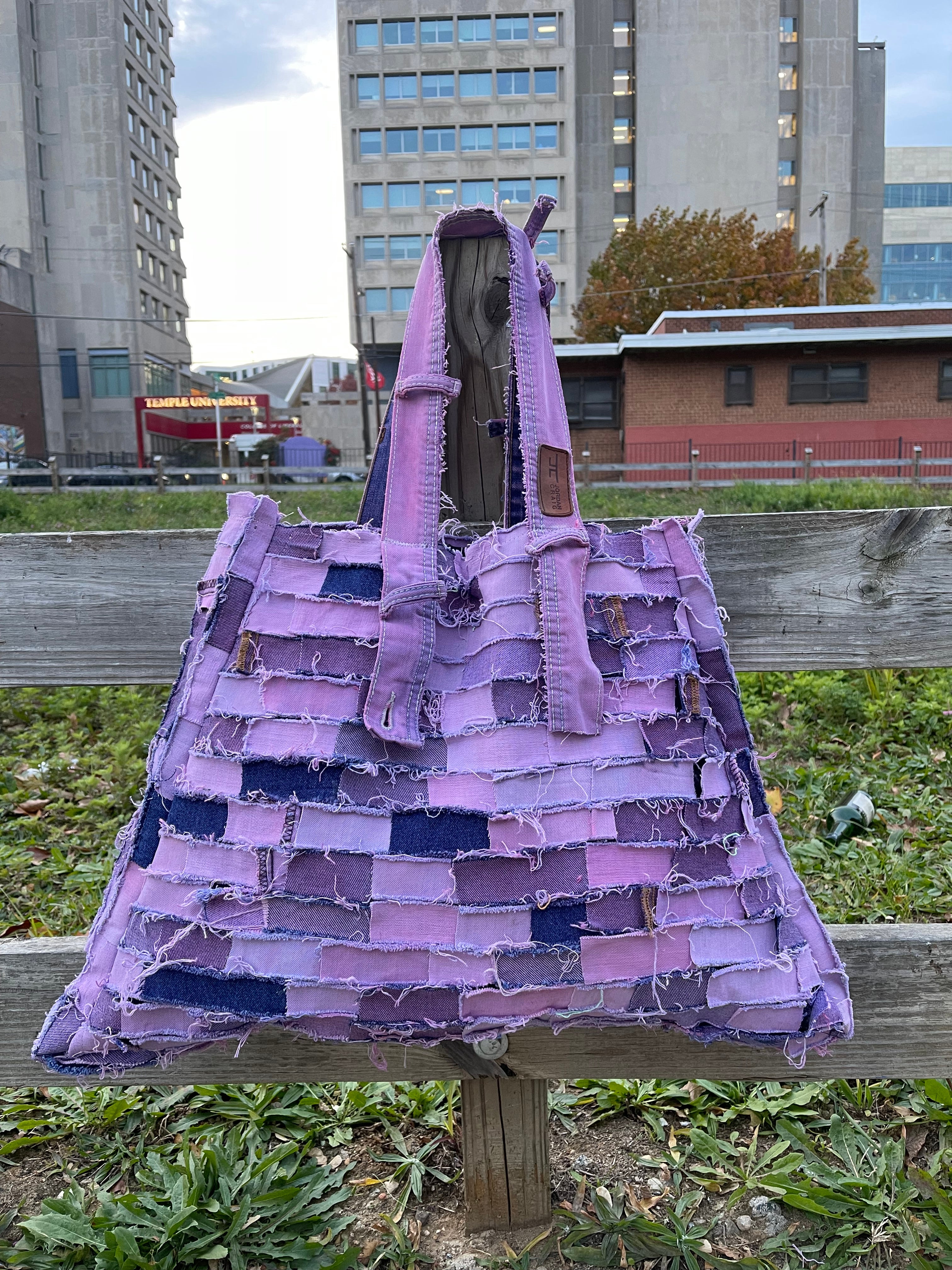 Denim Purple Tote Bag